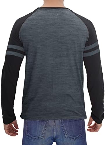 Делумски маички со кошула од Раглан - меки спортски дрес со долг ракав Бејзбол кошули за мажи
