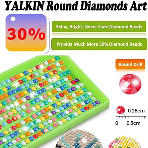 Комплети за сликање на дијаманти на Yalkin 5D за почетници за возрасни, DIY Hello Kitty 5D Diamond Art for usters listance боја по број со