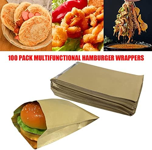 Алуминиумска фолија Хамбургер ракави-вода и маснотии отпорност на сендвич торби-БПА бесплатни обвивки за плескавици за панини, џебови