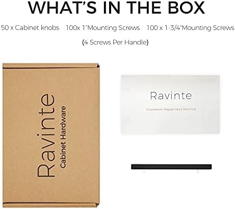 Ravinte 50 пакет 7.38 '' квадратни кабинети влече мат црна црна не'рѓосувачка челик кујна фиока ги влече рачките на кабинетот 7-3/8 ”должина,