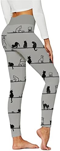 Женски печатени хеланки за јога пантолони со високи половини, панталони за панталони, кои трчаат спортски јога панталони, тесни со