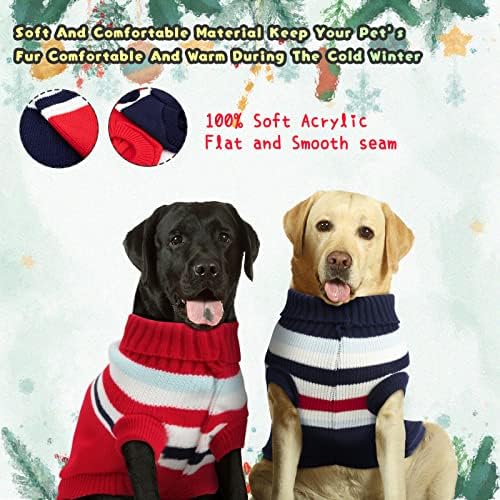 Rypet 2 пакувања шарени џемпер за кучиња - топол плетен џемпер мека жешка облека за трикотажа кучиња зимска облека за мали средни големи
