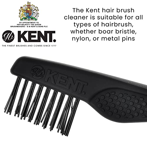 Кент LC8 Половина радијална цреша од цреша чиста црна четка за влакната - Погодна за сите типови коса