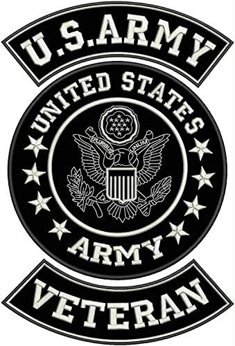Ironелезо на закрпи постави ветеран на американската армија големи закрпи црвено, злато или бело