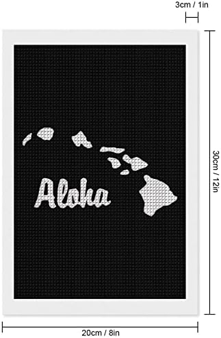Алоха Хавајска мапа Декоративни комплети за сликање на дијаманти смешни 5д DIY целосна вежба дијамантски точки слики дома декор 8 x12