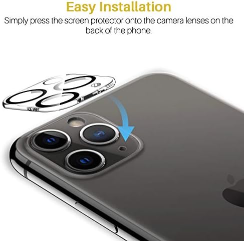 LK 2 Пакет за iPhone 11 Pro Max Заштитник На Екранот + 2 Пакет Заштитник На Објективот На Камерата, [Анти-Шпион] Без Меурчиња, HD-Јасно Калено