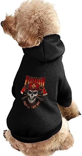 Гроздобер Облека за череп со пожарникари Зимски дуксери за миленичиња меки и топли дуксери за кучиња за мали средни кучиња