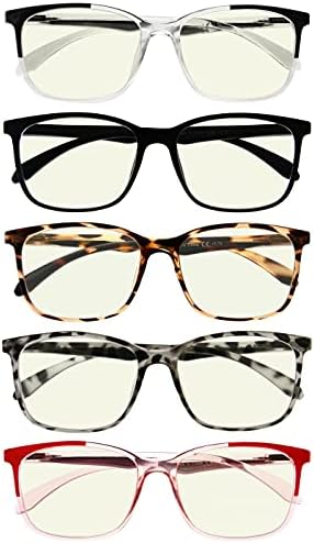 Очила 5-пакет Сина Светлина Филтер Очила Жени-Мода Компјутерски Очила за Читање +1.75