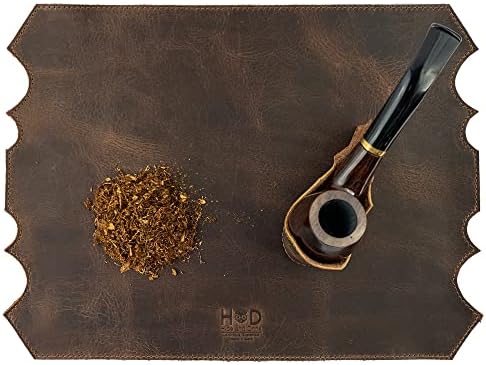 Скриј и пиј, цевки рачно изработени од кожа со цело зрно, заштитник за биро, домашен декор, додатоци за пушење - Бурбон Браун