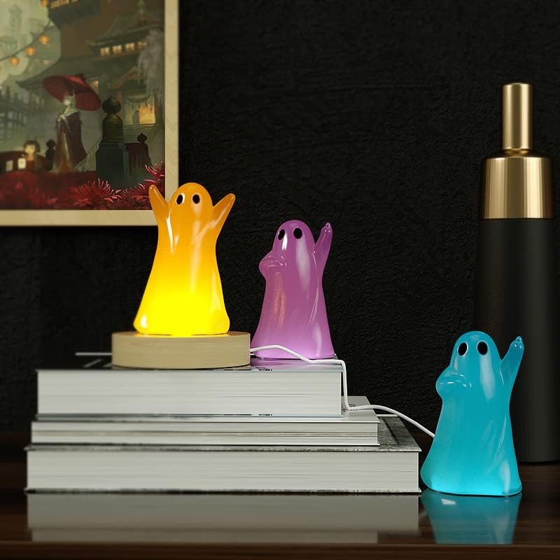 Силиконски калап за Ноќта на вештерките, смола од дух DIY USB LED ноќно светло епоксиден сапун свеќа за правење калапи рачно