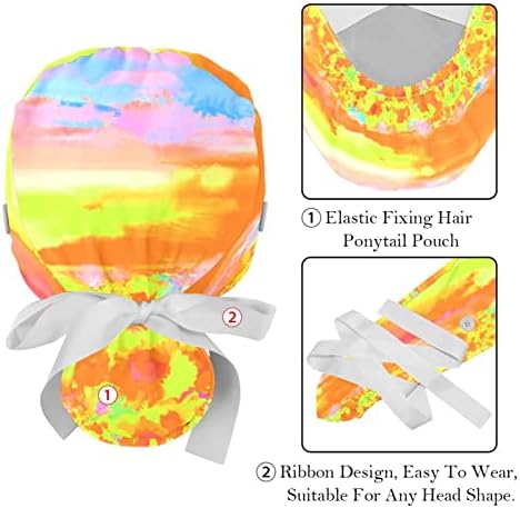 Работно капаче со копчиња со џемпер лента вратоврска назад буфантни капи, сончогледово поле сончево цветна уметност