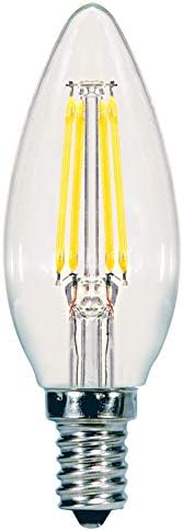 Satco S9961/04 C11 Декоративни LED Филамент Сијалица, 60w-Замена, 5.5 W, 3000K, 4-Пакет
