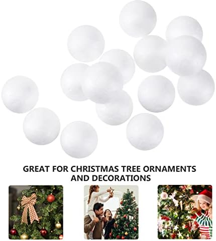 Абоофан 30 парчиња бела пена мазна големи бели топчиња од пена занаетчиски топки за Божиќ бела поли занаетчиска топче топки топки топки топка