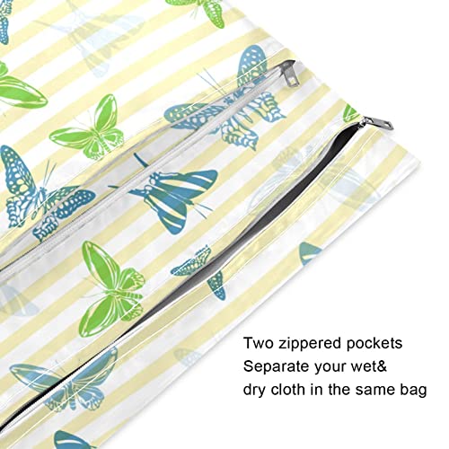 Кигаи Водоотпорна Влажна Торба Сет Летечки Пеперутки Влажни Суви Кеси За Платнени Пелени Торбичка За Перење Со Рачка Организатор