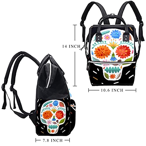 Мексикански Череп Торба За Пелени Торби За Мумии Ранец Со Голем Капацитет Торба За Пелени За Нега На Бебиња