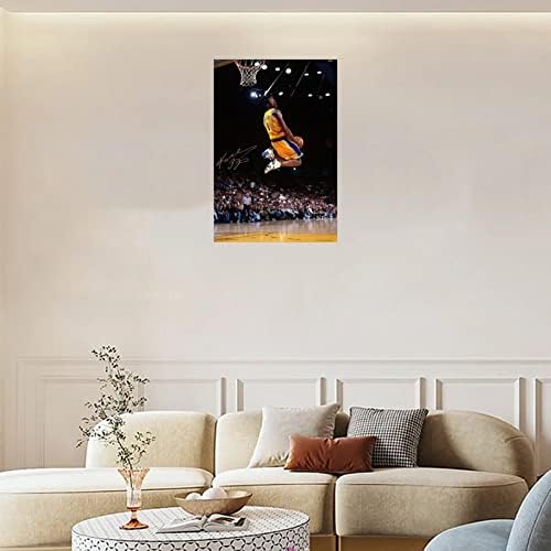 Tetari 12x18Inch кошарка во стил на нерасположена кобила kobe bryant poster sports starвезда потпишана уметничка постерска плакала