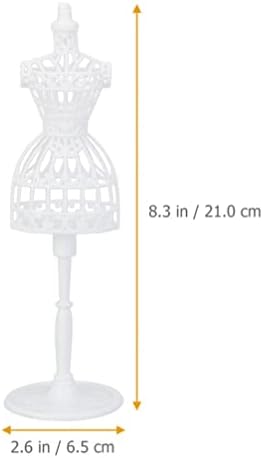 Држач за накит на Паткав, трендовски фустани 6 парчиња фустан од кукли форма, наметка пластична манекенска дисплеј, држач за поддршка на