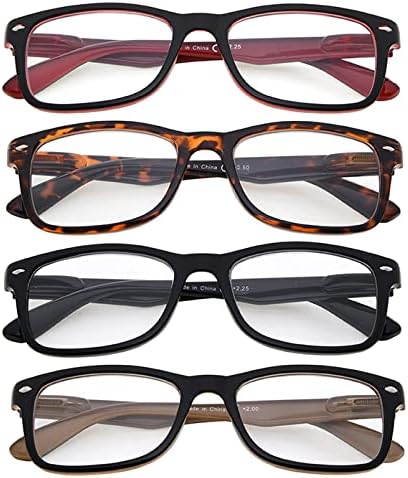 4 пакувања класични очила за читање пролетни шарки удобни читатели за мажи и жени