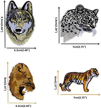 13 парчиња разновиден лав тигар леопард волк ел орел извезен сафри животински закрпи шијат железо на значка за апликација