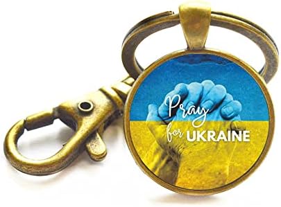молете Се За Украина, Молете Се Приврзок За Клучеви, Украина Накит, Стојат Со Украина Приврзок За Клучеви, Украина Знаме Прстен, Солидарност