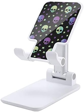 Човечки неонски черепи ryвездени ноќни смешни преклопни десктоп мобилни телефони, преносни прилагодливи додатоци за биро