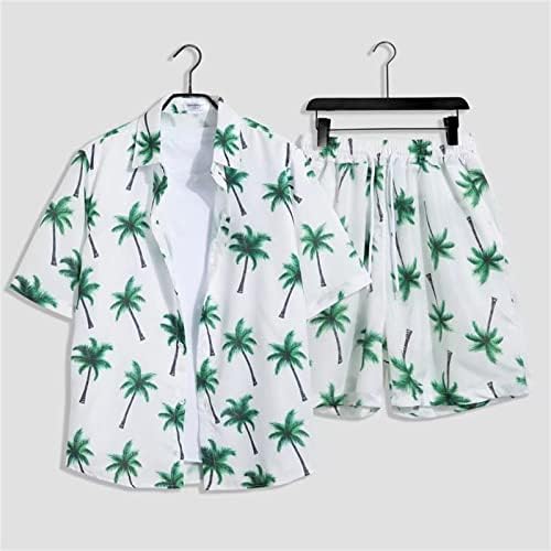 2023 година Нова машка цветна кошула Хавајски поставува случајно копче надолу кошула со кратки ракави и шорцеви рефлексивни костуми за дожд