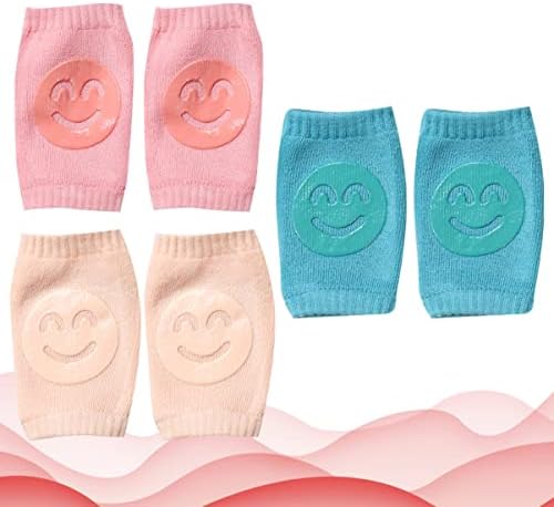 Тодмами 6парови Лизгачка Подлога За Колена Мали Деца Што Дишат боја+Жолта Заграда За Ползење Бебе Памук Безбедност Прилагодливи Чорапи Чувари