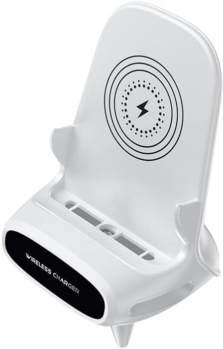 Безжичен полнач, магнетски безжичен полнач, автоматска адаптивна станица за брзо безжично полнење со стерео звучник компатибилен со iPhone 14