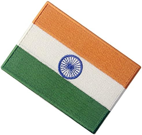 Индиско знаме извезено амблем Индиско железо на шиење на национална лепенка
