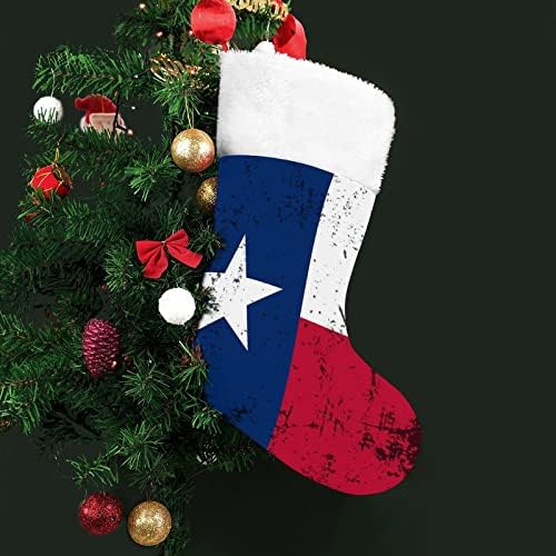 Ретро Тексас државно знаме персонализирано Божиќно порибување дома Божиќно дрво камин виси украси