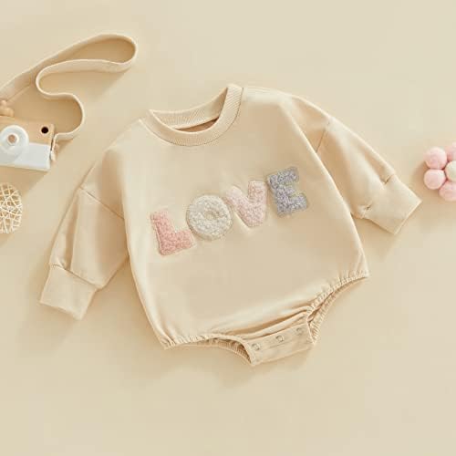 Kosusanill Бебе девојки момче преголема маичка ромпер новороденче Доенка со долг ракав џемпер џемпер од вinesубените облека облека