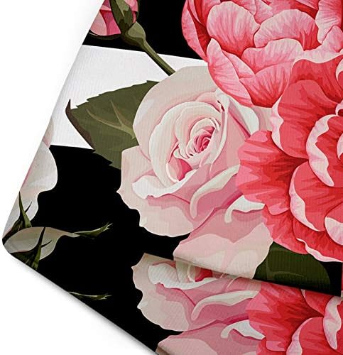 Емвентност фрли перница опфаќа шарени цветни бозови и рози црно -бели ленти цветни розови апстрактни декоративни перници куќиште дома декор квадрат