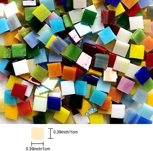 Кенсера мозаични плочки, 1000 парчиња 4 мешани форми витраж мозаични плочки за занаетчиски рефус за занаетчиски производи за занаетчиски