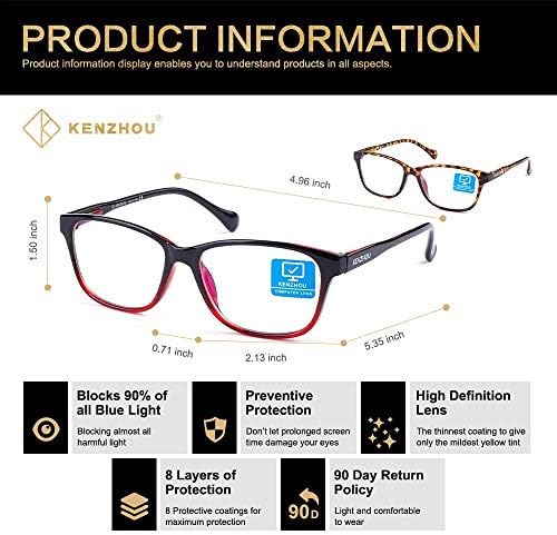 К Кенжу Сина Светлина Компјутерски Очила 2 пакет За Жени &засилувач; Мажите Анти Сина Светлина (Ц2, Ц10