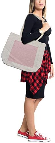 Торба за купување пикник Амбесон, континуиран гингам провери симплистички концепт Бафало плоштади илустрација, еколошка торба за еднократна употреба