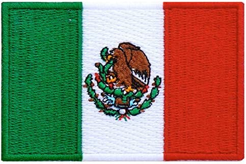 Графички прашина 3 парчиња Мексико знаме везено железо на лепенка Апликација Мексиканско знаме на костуми униформа DIY Jean јакна