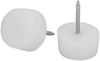 X-gree 18mm x 10mm тркалезна глава пластична мебел за добра изведба Подножје нокти бели 20 парчиња (18мм x 10mm cabeza redonda de plástico antideslizante