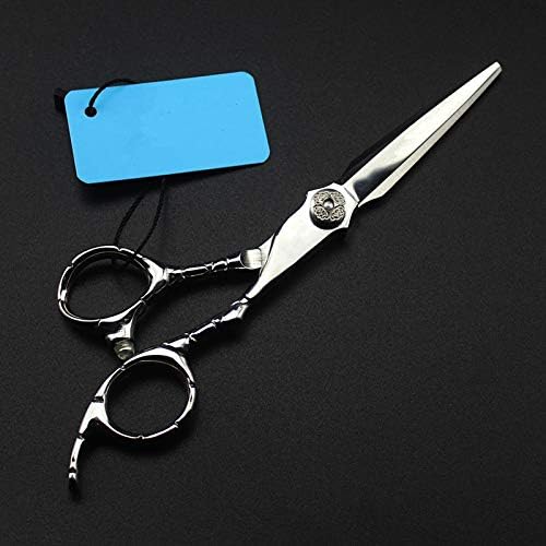 Ножици за сечење коса, 6 инчи јапонски ножици за фризерски салон со челични ленти сечење берберска фризура Ножици за Разредување фризерски