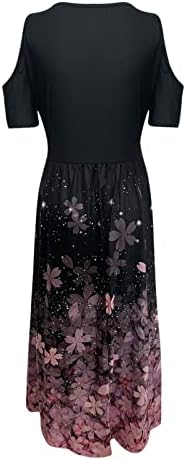 Maseенска мода ново лето топло цветно позиционирање печатено фустан со краток ракав без ремен