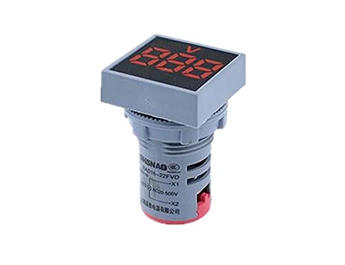 Kavju 22mm мини дигитален волтметар квадрат AC 20-500V напон на напон на напон на напон на напон LED индикатор за сила
