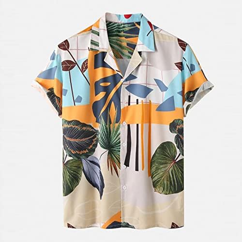 Нархбг 2 парчиња сетови за машки хавајски кошули случајно копче надолу со кошули со кратки ракави, облека за печатени шорцеви плажа тропски