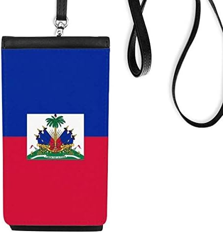 Национално знаме на Хаити Северна Америка Телефонски паричник чанта што виси мобилна торбичка црн џеб