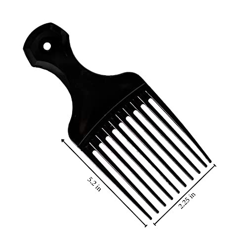 Пластичен чешел за избор на коса - Широк избор на заби Афро лифт - пакет од 10 чешли - 5,25 инчи - за кревање на стилизирање