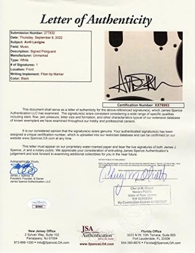 Avril Lavigne потпиша автограм со целосна големина црна фендер Stratocaster Електрична гитара C w/ James Spence Letter of Authenticity JSA
