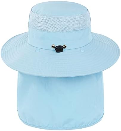 Сафари капа за мажи жени широки риболов капа со обвивка од вратот, капаче од сонцето