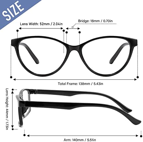 Przene 4 Пакувајте сини светло блокирачки очила за читање, очила за читање на очи со мачки со читач на пролетни шарки за жени/мажи.