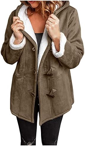 Долги зимски палта на Foviguo за жени, туничен класичен палто за жени со долги ракави зимски лапчиња со ладен палта