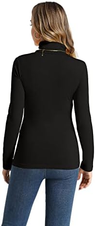 Женски лесни тенок тенок кошули со женски врвот со долг ракав мек термички пуловер врвот