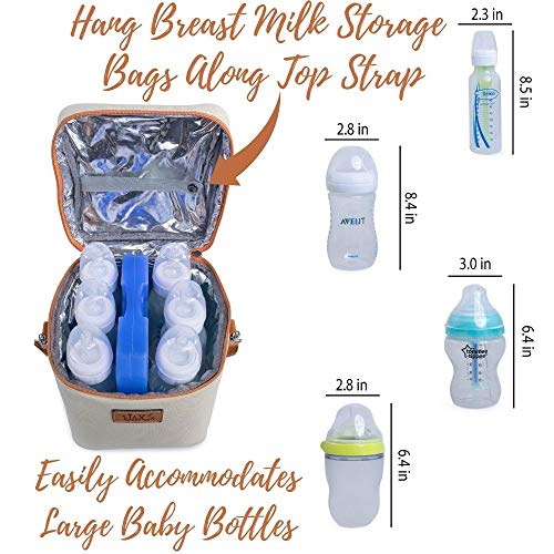 Џекс 2020 Торба За Ладилник за Мајчино Млеко-Контејнер За Складирање Мајчино Млеко за 6 Високи Шишиња Или Вреќи За Складирање Мајчино Млеко-Чува
