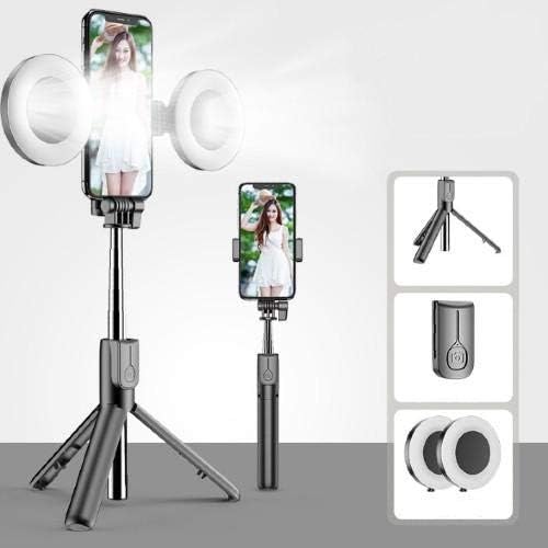 Штанд со Boxwave и монтирање компатибилен со Blu Z4 Music - Finllight SelfiePod, Selfie Stick Extendable Arm со прстенеста светлина за Blu Z4